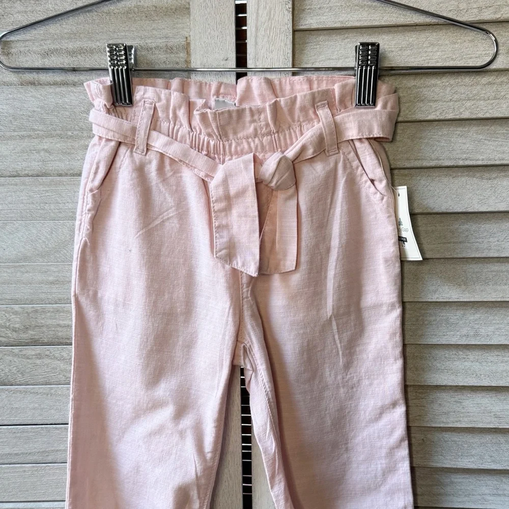 GAP Girls Light Pink Paperbag Waist Jogger Pants NWT Size 3T Tie Belt
